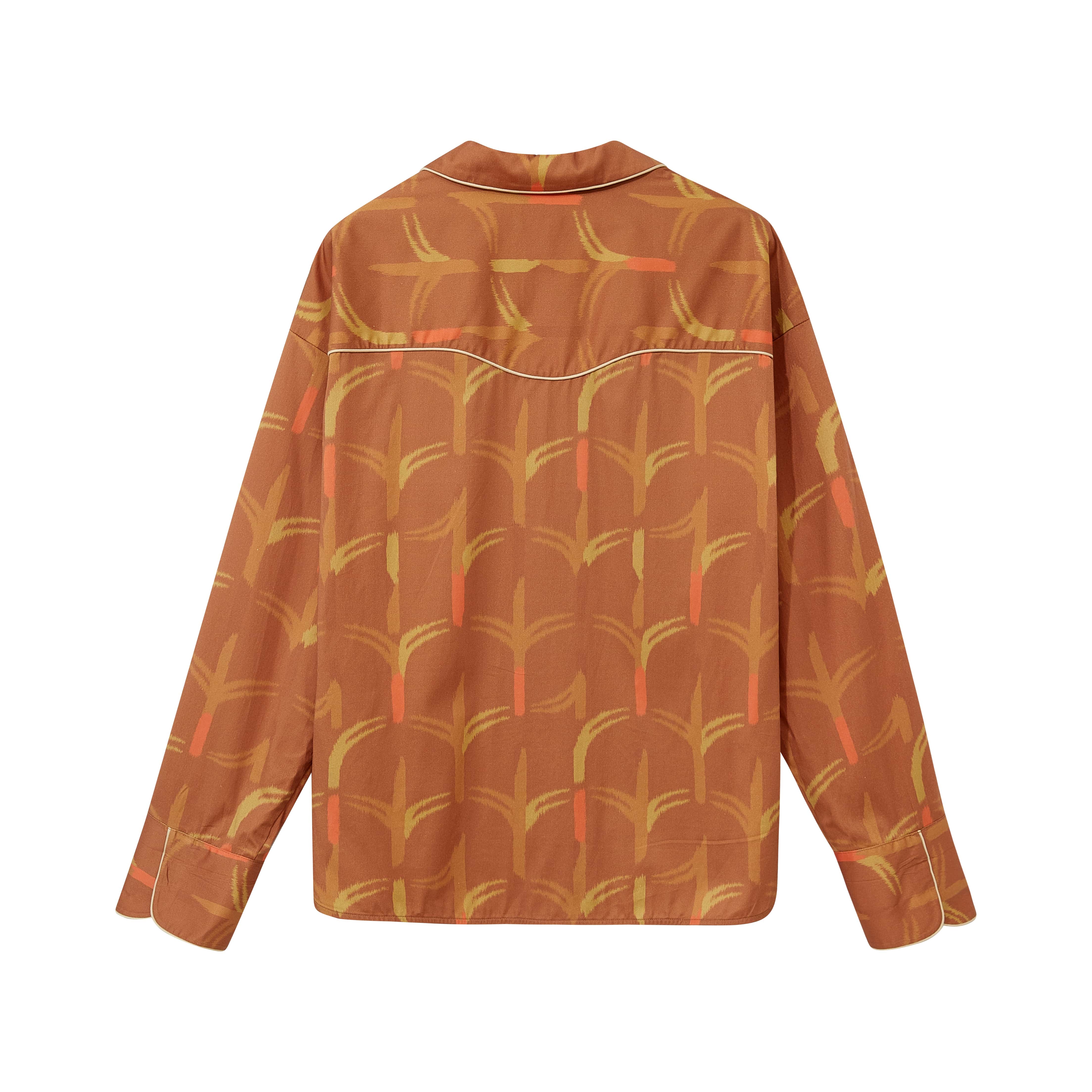 Flower Print Classic Embroidered Pajama Top - Image 8