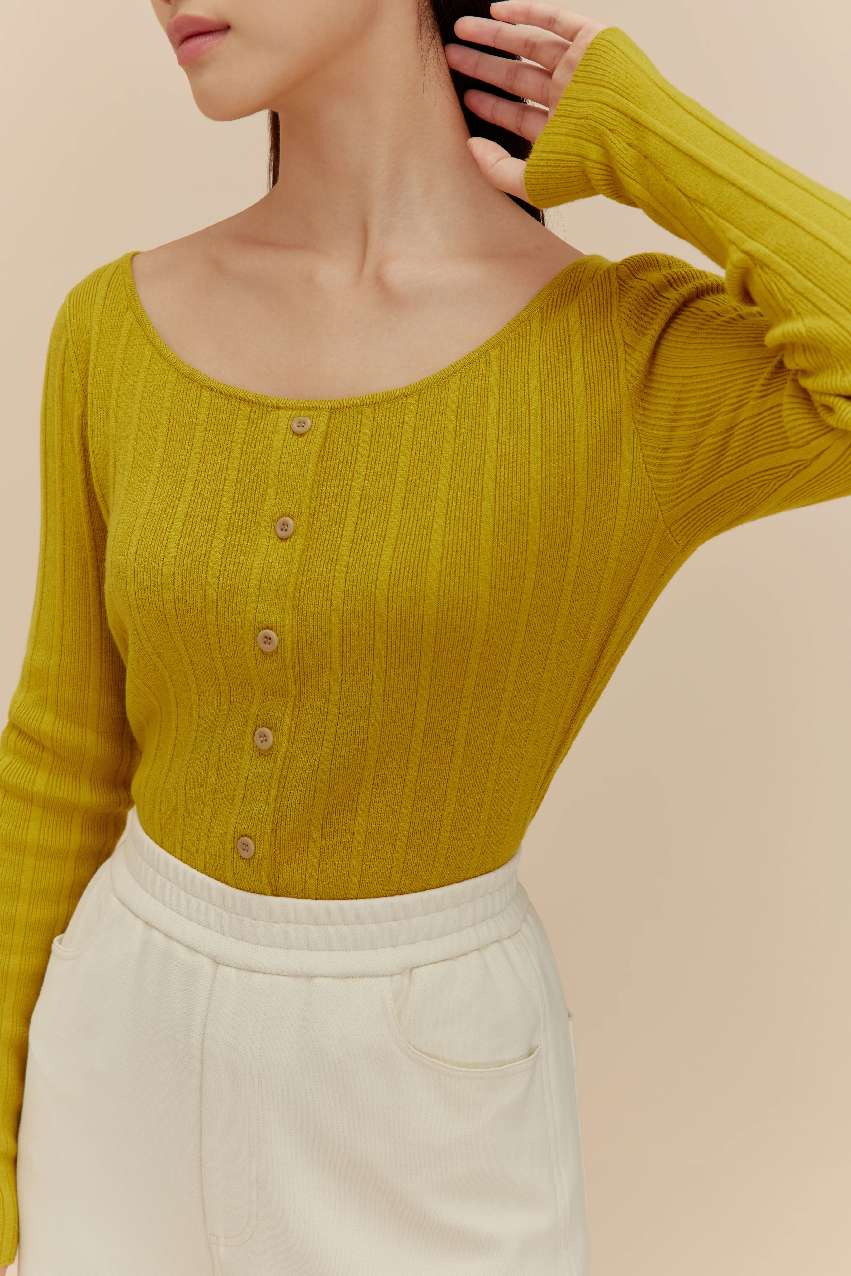 Knitted Ribbed Cardigan - Image 4