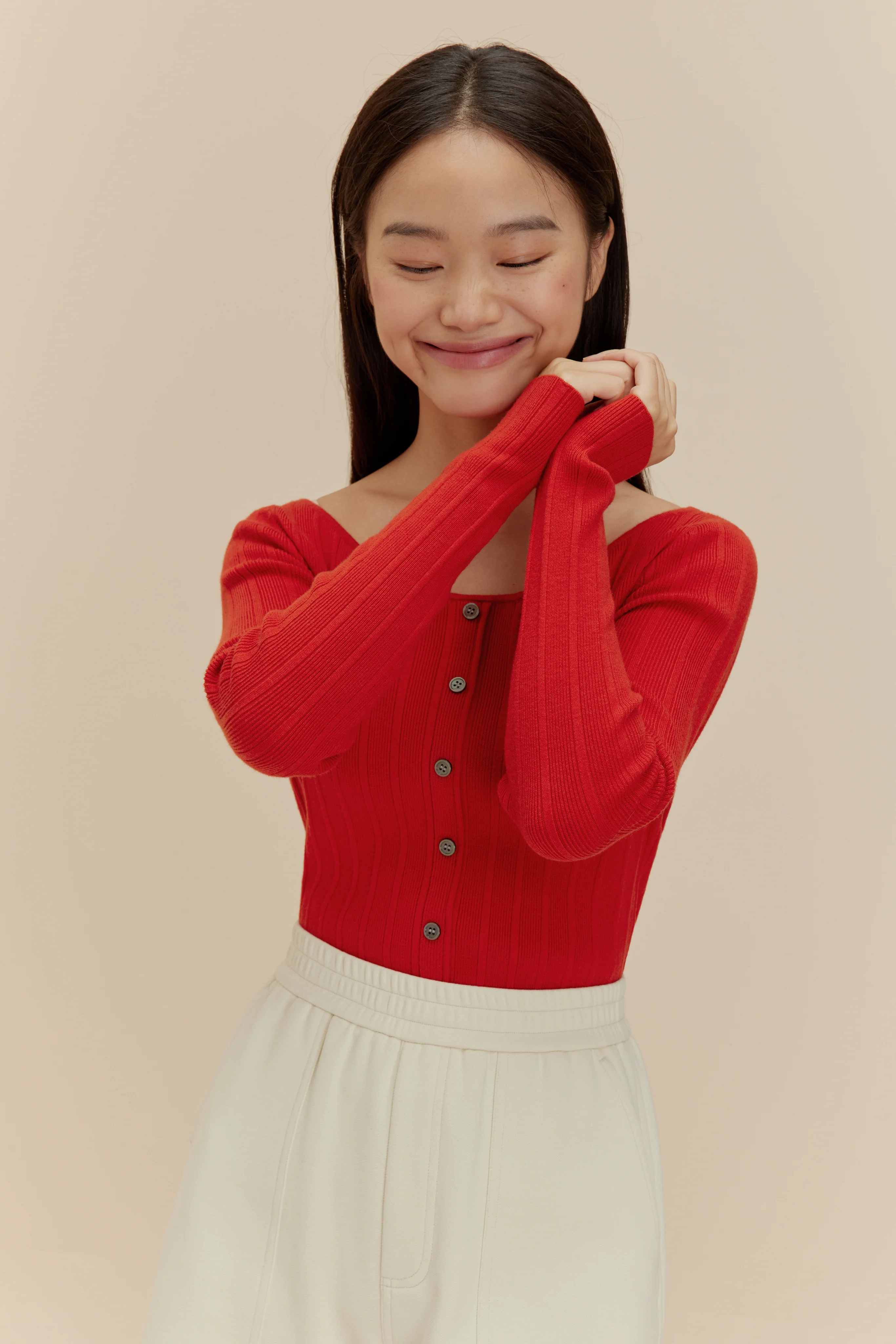 Knitted Ribbed Cardigan - Image 6