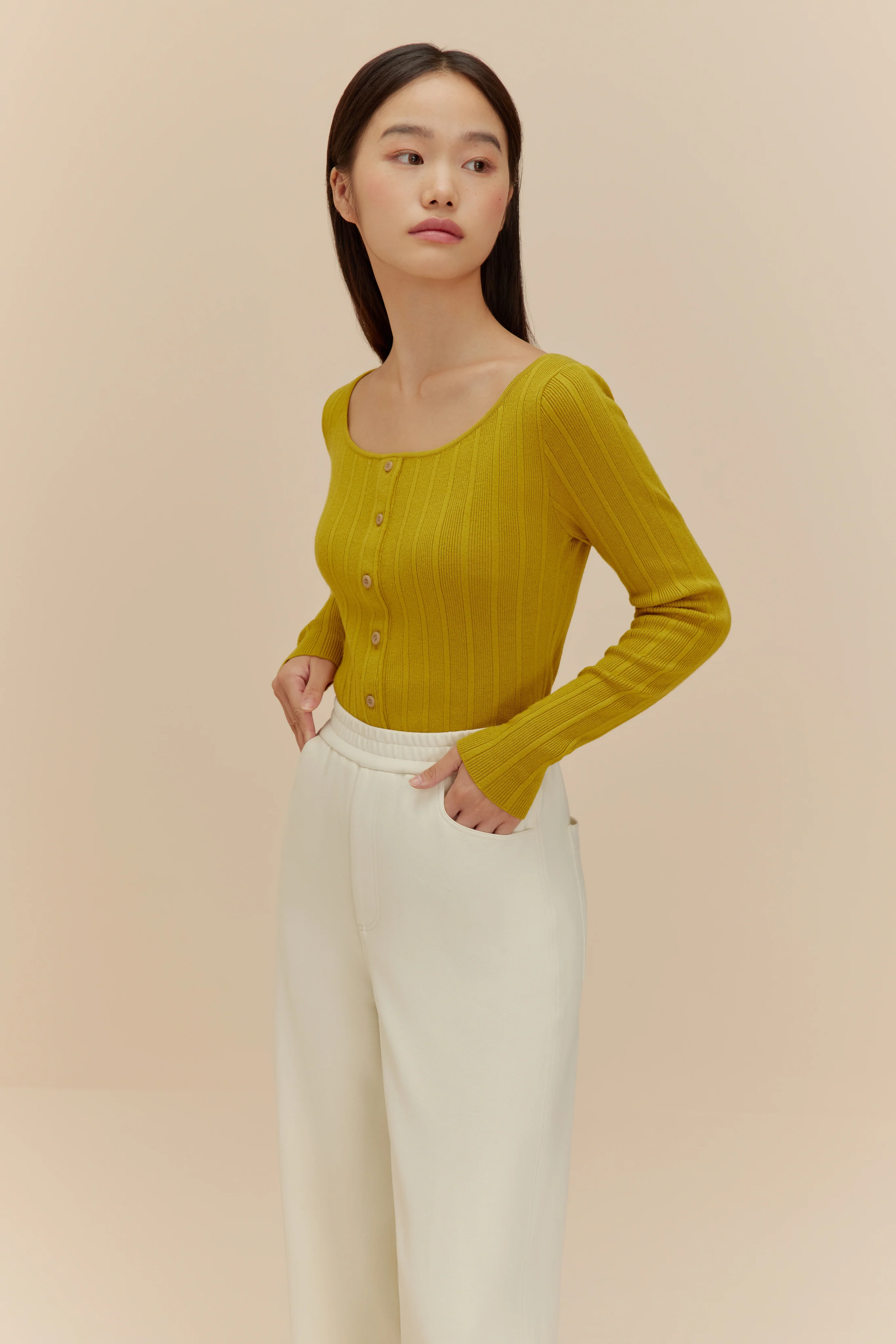 Knitted Ribbed Cardigan - Image 9