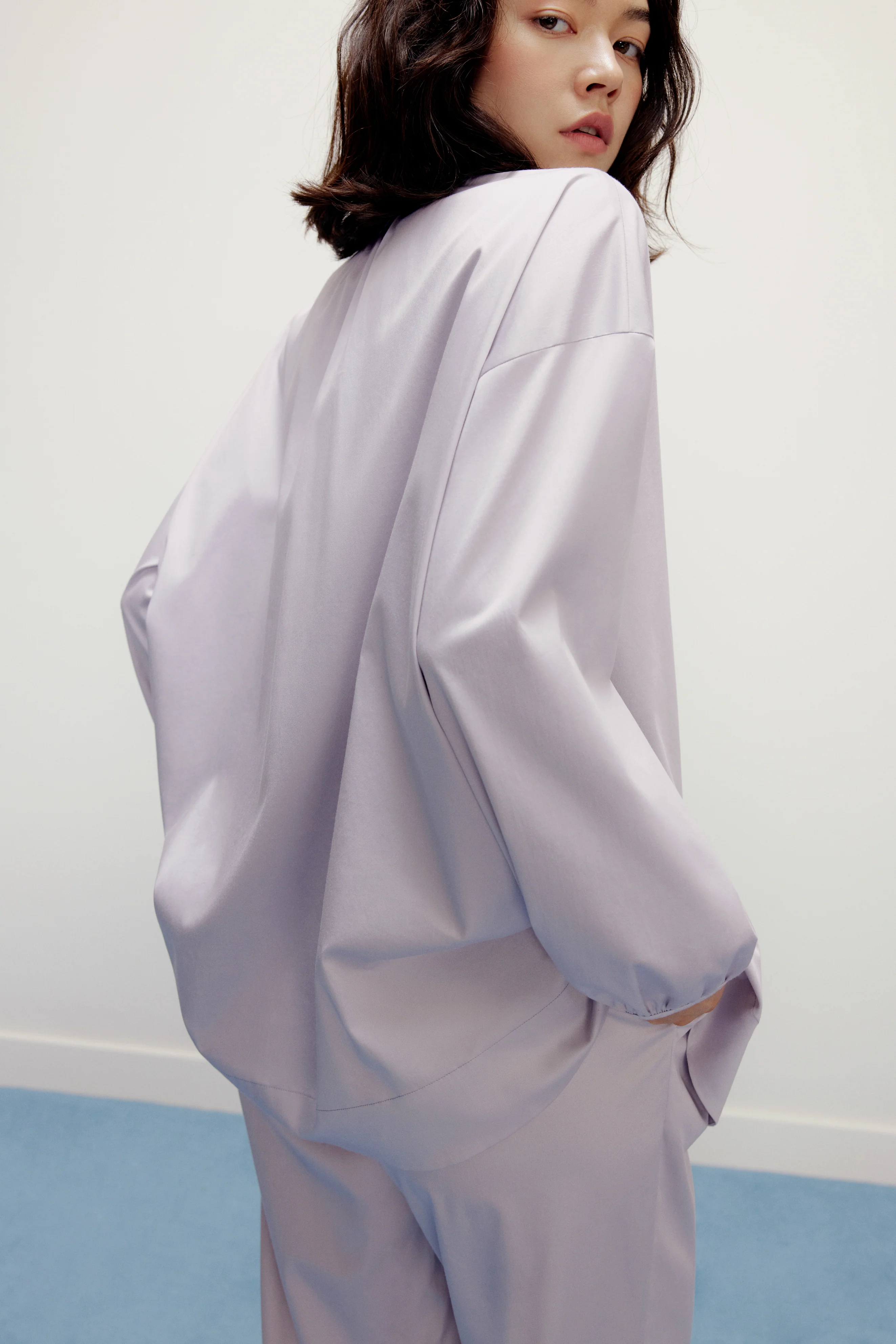 Ruched Collarless Pajama Top - Image 5